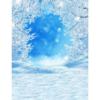 

TR Vinyl Ice Blue Wedding Photography Backgrounds Computed Printed Snow Ice Tree Dream Children Backdrops for Photo Studio props