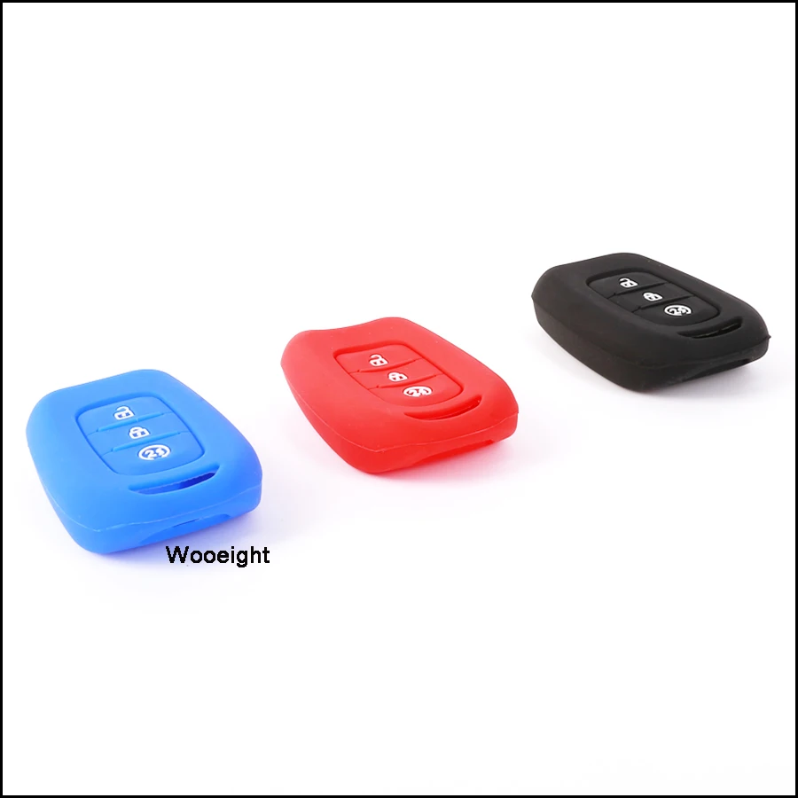 For Renault Duster Sandero Logan Clio Captur Laguna Scen 2016 2017 Silicone Rubber Key Fob Case Cover Decoration 3 Buttons (2)