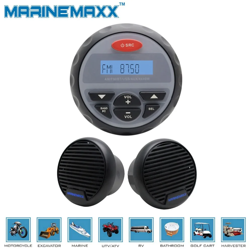 4.5" Bluetooth Stereo Waterproof Marine Gauge Radio MP3 Audio for Boat ATV RZR+Mini 3