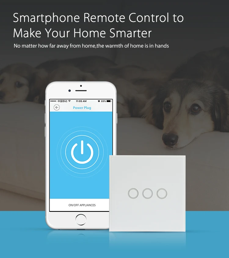 SmartYIBA Умный дом стены Сенсорный экран свет WI-FI ЕС выключатель света 3 gang Беспроводной WI-FI Android и IOS приложений удаленного Управление