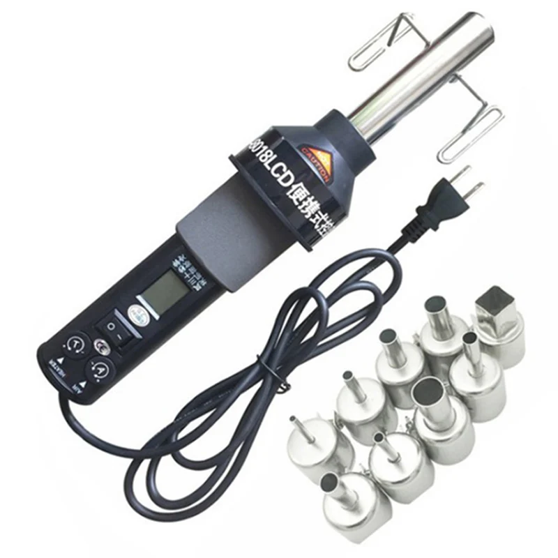

Us Plug,450W 450 Degree Adjustable Electronic Heat Hot Air Tool 8018Lcd Desoldering Soldering Station+Heater