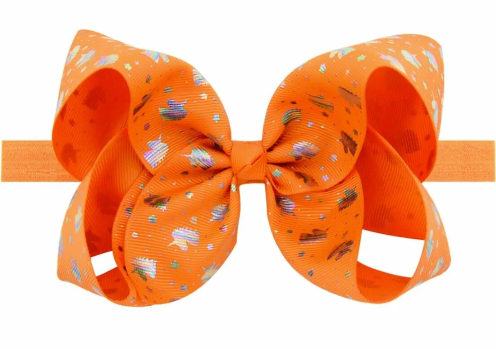 

free shipping 5pcs 8" glitter unicorn Bow With Hair Clip unicorn big hair bows silver hair clips Girls Kids Handmade Metalic