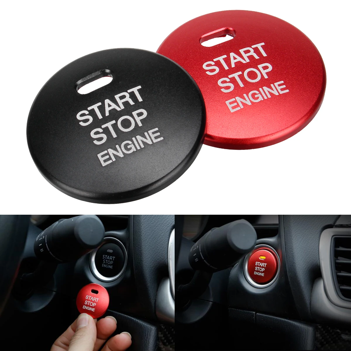 

START Engine Button Replace Cover STOP Key Accessories Switch Decoration Cover Trim Aluminum 2Color for Mazda 2 3 6 CX-3 CX-5