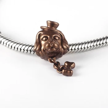 

RainMarch Fits Pandora Charms Bracelets Original 925 Silver 2019 Brown Dog Beads with Bone Pendant Jewelry Making Dropshipping