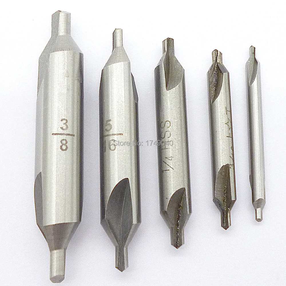 5pc hss center drill bit 60 degree combined countersinks combined drill and countersink chart