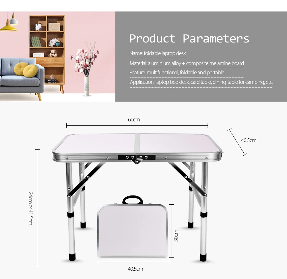 Алюминиевый складываемый походный стол подставка для ноутбука стол регулируемая высота открытый стол