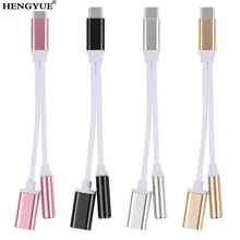 Тип usb-C до 3,5 мм AUX наушников аудио сплиттер конвертер адаптер кабель высокого Скорость сертифицированных сотовый телефон музыка аксессуары