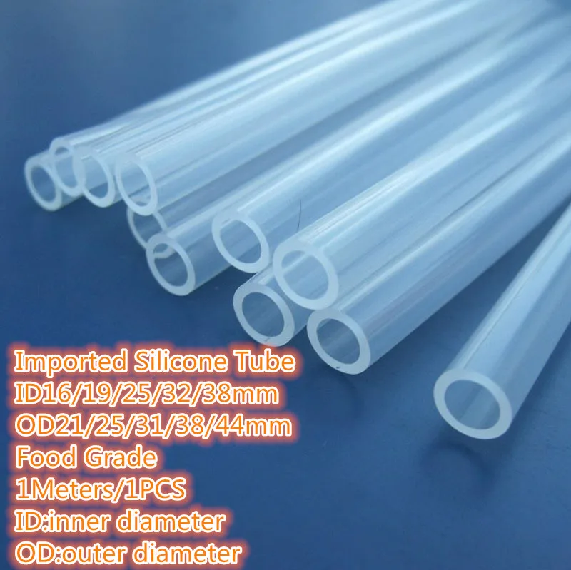 

1PCS/1Meters ST006 Imported Silicone Tube ID 16-38mm*OD 21-44mm Plumbing Hoses Food Grade Capillary Pipe Transparent Hose