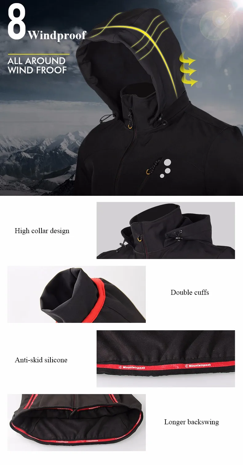 ГОРНЫЙ ПИК для мужчин Велоспорт зима и осень куртка наборы согреться ветрозащитный водонепроницаемый флис тепловой велосипедный с длинным рукавом