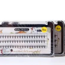 Счастливый цветок Racheel серия Лидер продаж ресницы 60pcs индивидуальный 8/9/12 мм толщиной накладные ресницы, декоративные накладные ресницы для наращивания узел