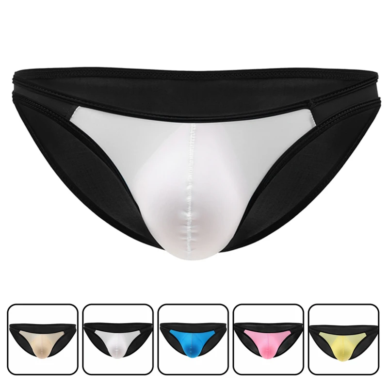 Mini cuecas transparentes masculinas, cueca boxer macia e confortável