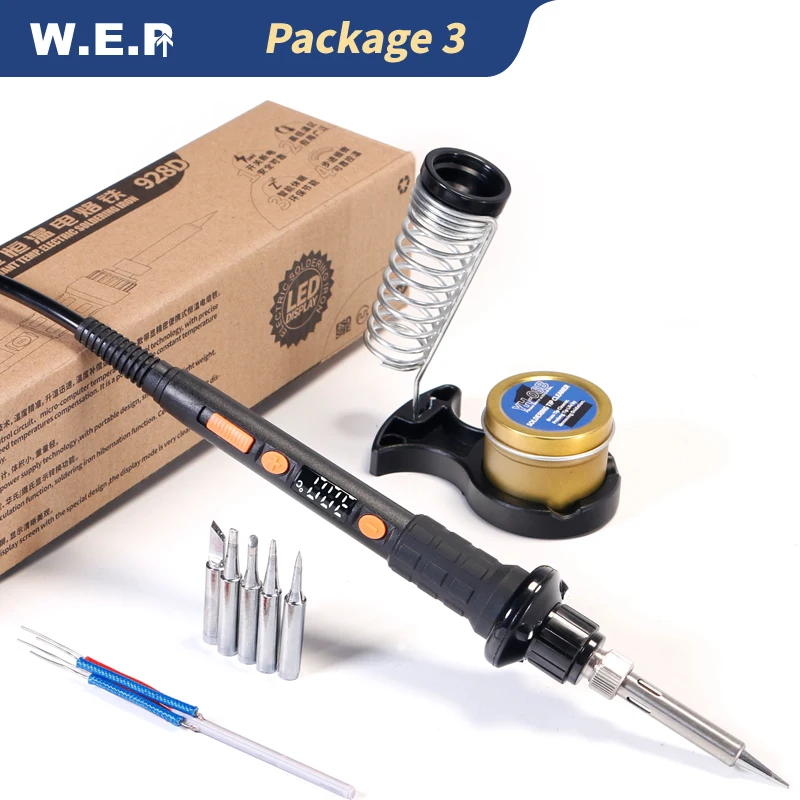 WEP 928D-II Soldering iron 3 LED lamp Digital Temperature Correction LED Digital Display Sleep Protection Adjustable Temperature