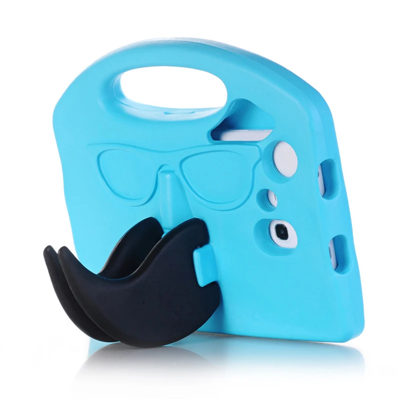 

New Moustache Shape Silicone Tablet PC Cases with Foldable Kickstand For Samsung Galaxy Tab3 P3200/T110/T111/T210/T211 7" Tablet