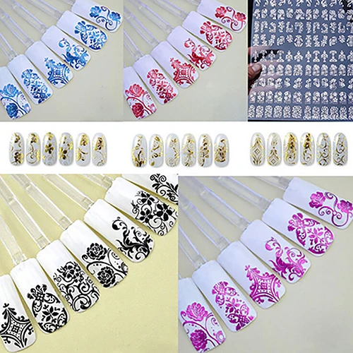 

1 Sheet Nail Art Stickers Stamping DIY 3D Decoration 108Pcs Flower Decals