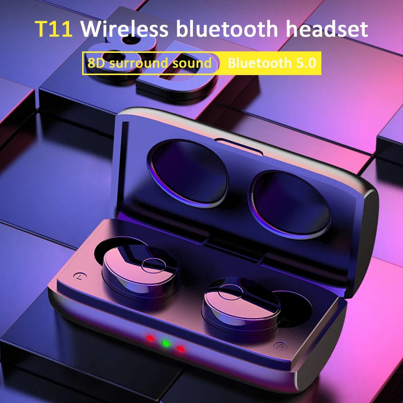 Bluetooth наушники истинные беспроводные TWS 5 0 спортивные стерео бас гарнитура
