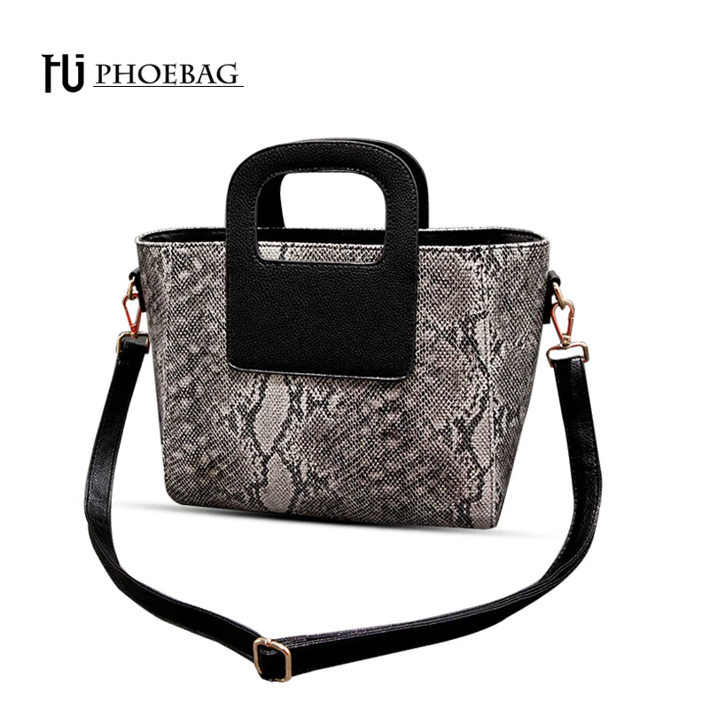 

HJPHOEBAG Brand Luxury Serpentine Women handbag black fashion ladies Bag Designer Handbags PU leather High Quality bags HJ-G32