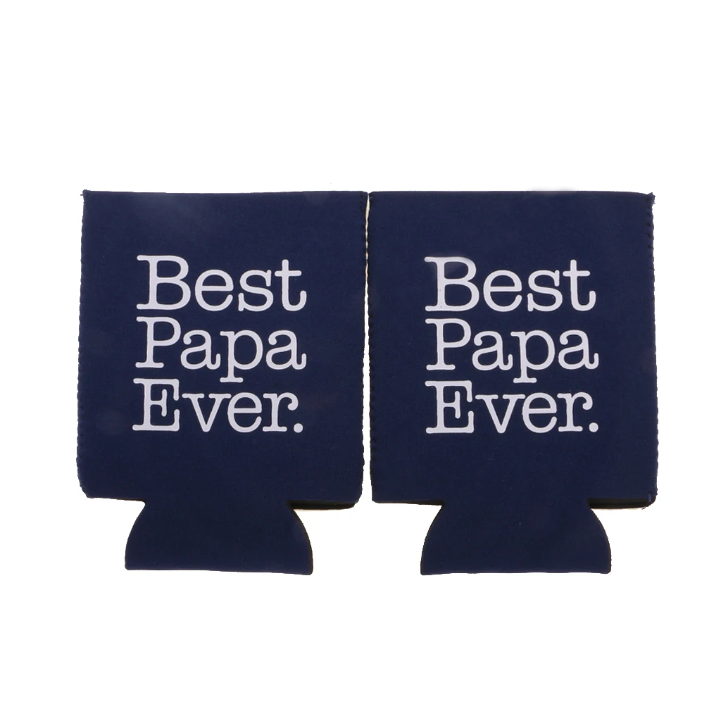 1 Pair of BEST PAPA EVER Bottle Beer Can Holder Cooler Party Favors Fathers Day Gift