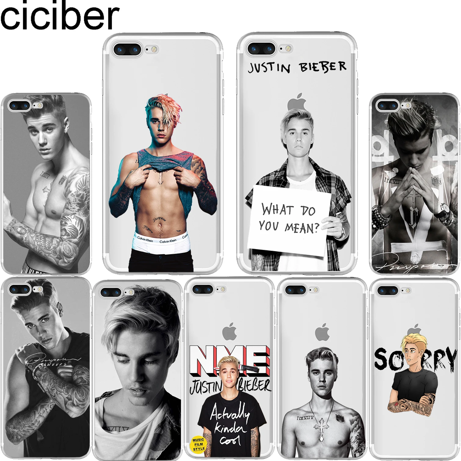 Fashion Justin Bieber Purpose Photo Design for Iphone 7 6 6S 8 Plus 5S
SE 5 X 10 7plus Soft Silicone Phone Cases Capinha Coque