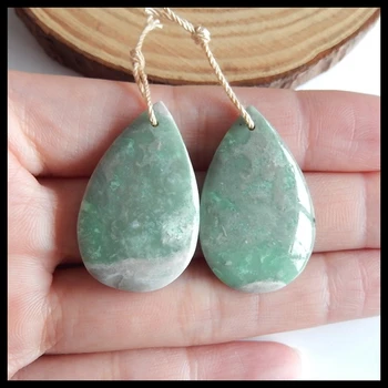 

Wholesale gemstone,Birthday gift,Natural Variscite fashion woman Earring Bead32x20x6mm,10.3g