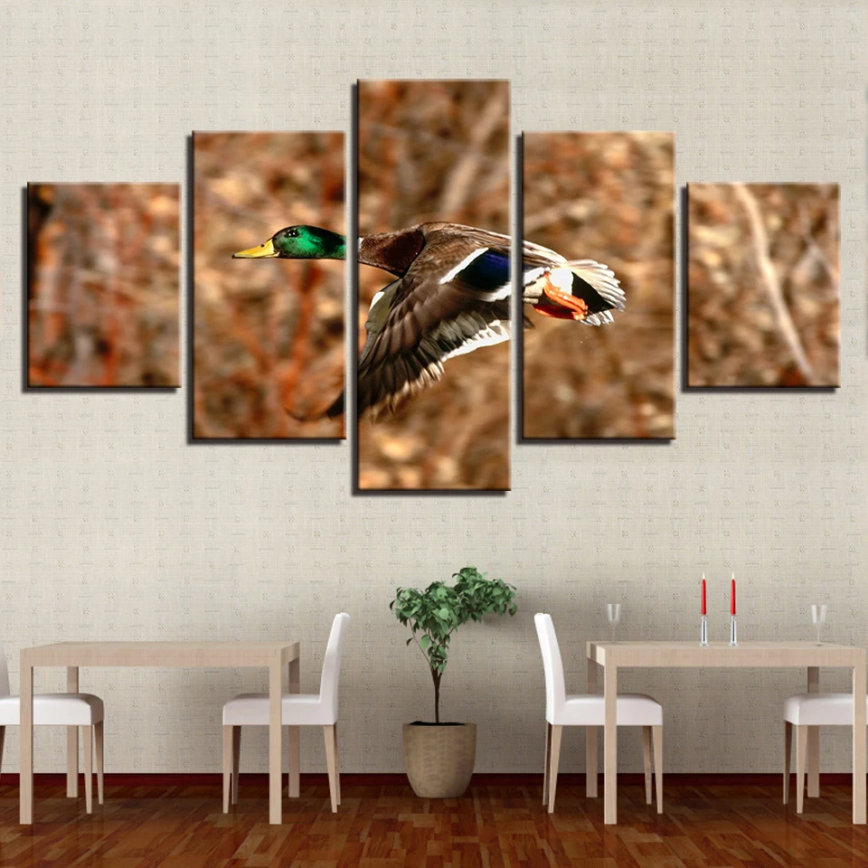 HD Printed Photo Fashion Home Decor Paintings On Canvas 5 Panel Ducks