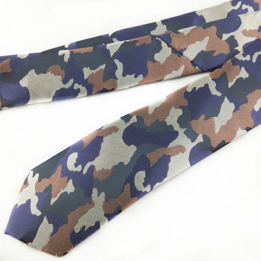 Новый Камуфляж темно-синий 6 см тонкий галстук ЖАККАРДОВЫЙ галстук для мужчин мужские галстуки стиль узкий шейный платок дешевые-Галстуки