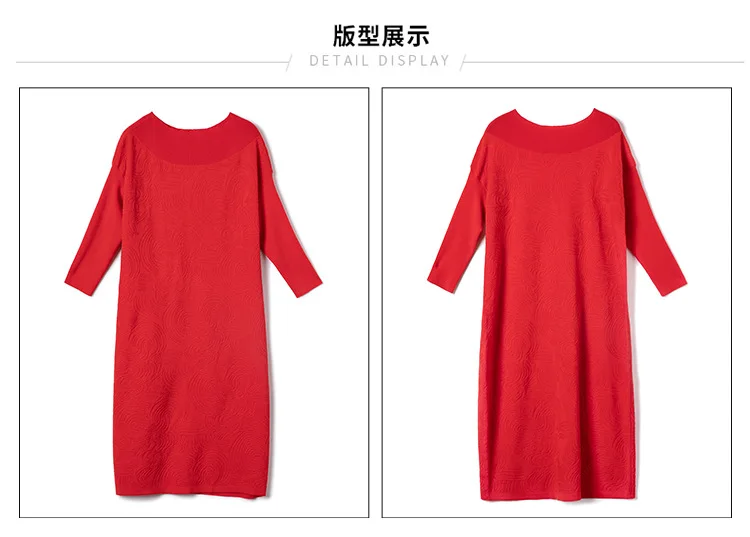 Knit dress female autumn and winter new Korean casual elegant long Dress solid color O-neck long sleeve over knee dresses