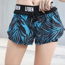 EF628 шорты для бега, женские шорты для бега, 2 в 1, с принтом, спортивные шорты для фитнеса, бодибилдинга, спортивная одежда, профессиональная одежда для тренировок