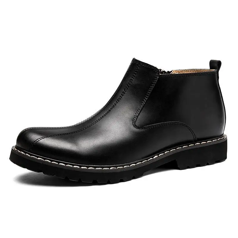 Couro Juventude 2017 Botas Rodada Moda Inverno Sapatos Da Martin Homens Novas Preto Dos De amarelo Retro BXqpB