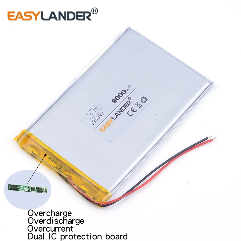 3 7 v литий ионная аккумуляторная батарея 195082 9000mAh планшетный ПК банк питания