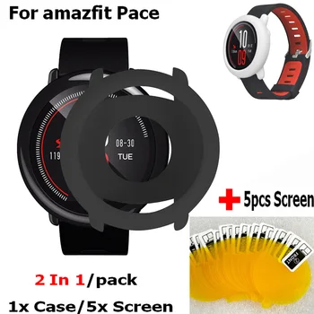 

2 In1 Protective Case Cover for Xiaomi Huami AMAZFIT Pace Band Strap TPU Case + Screen Protective film for Huami AMAZFIT Shell
