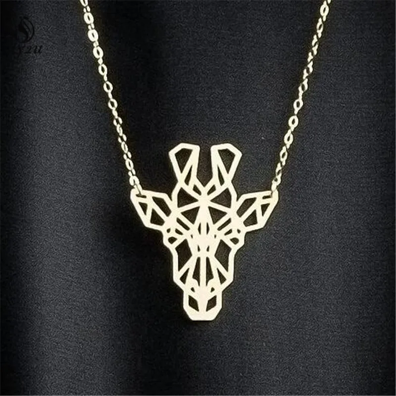Oly2u геометрическое ожерелье «Жираф» подарок Жираф геометрическое животное ювелирные изделия минималистское ожерелье золотое ожерелье минимальное