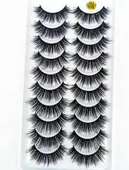 

10 Pairs 3D Soft Faux Mink Hair False Eyelashes Natural Messy Eyelash Crisscross Wispy Fluffy Lashes Extension Eye Makeup Tools