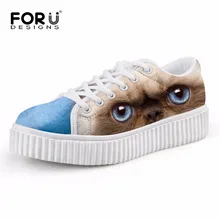 FORUDESIGNS/Новинка; модная женская обувь на платформе; повседневная обувь на толстой подошве со шнуровкой; милая домашняя кошка; женская обувь, увеличивающая рост