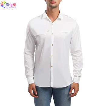 

Yufeiyan 2019 Casual Cotton Shirts Men Long Sleeve Slim Fit White Shirt Men EU Size Formal Business Long Sleeve Blouses Male