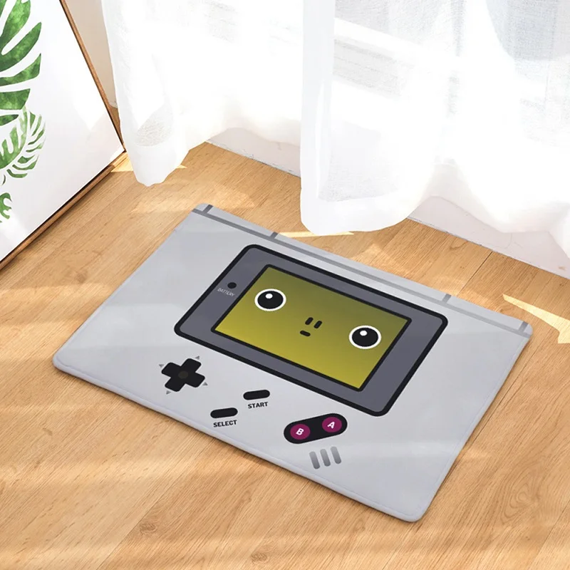 

HomeMiYN 2019 New Desgin Bath Mat Funny Cute Gameboy Door Mat Anti Slip Bathroom Kitchen Footpads Home Decoration Mats Black