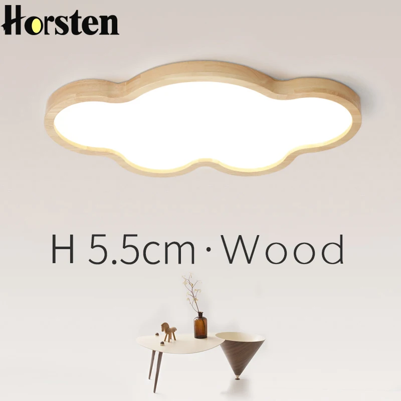 

Japanese Style Room Ceiling Lights Cloud Shape LED Ceiling Light For Bedroom Kids Luminaire Cute Wooden Kitchen Lighting Fixture