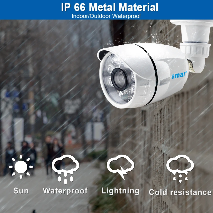  Smar HD 720P 960P 1080P Macchina Fotografica Della Pallottola IP Audio Onvif 2MP Esterna Impermeabi