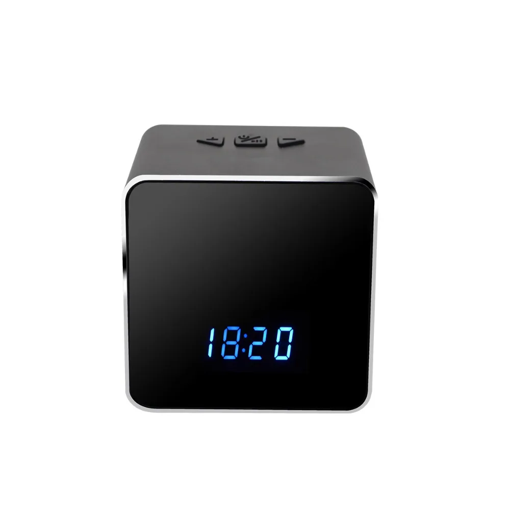 

Wireless Wifi Desk Clock Portable Mini IP Camera Motion Detection Alarm Night Vision Bluetooth Speaker CCTV Home Security Camera