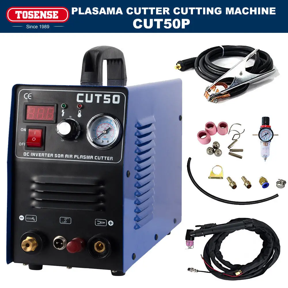 

Tosense 50A Plasma Cutter 50 Pilot Arc110/220V cut50p CNC Compatible + torches +consumables