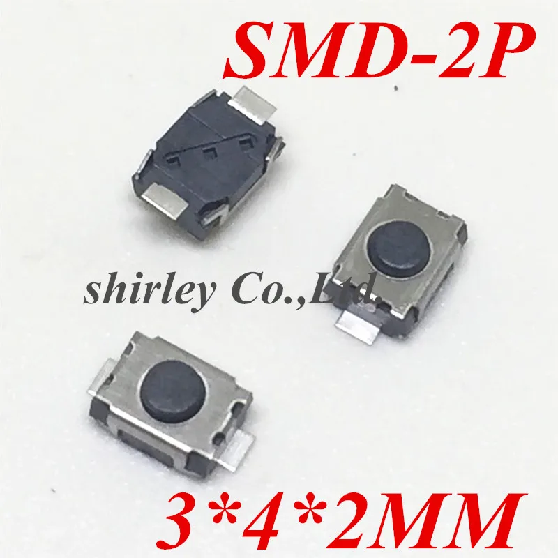 200pcs/lot Micro button tact switch 2pin SMD little turtle 3x4x2MM 4 * 3 2MM single shrapnel temperature 2P | Обустройство дома