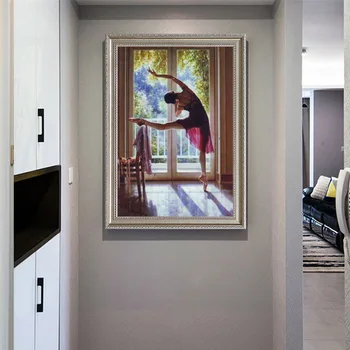 

Hand Painted Figure Oil Painting Dancer Girl Ballet Canvas Painting For Shop Home Living Room Wall Decoration Art Paintings