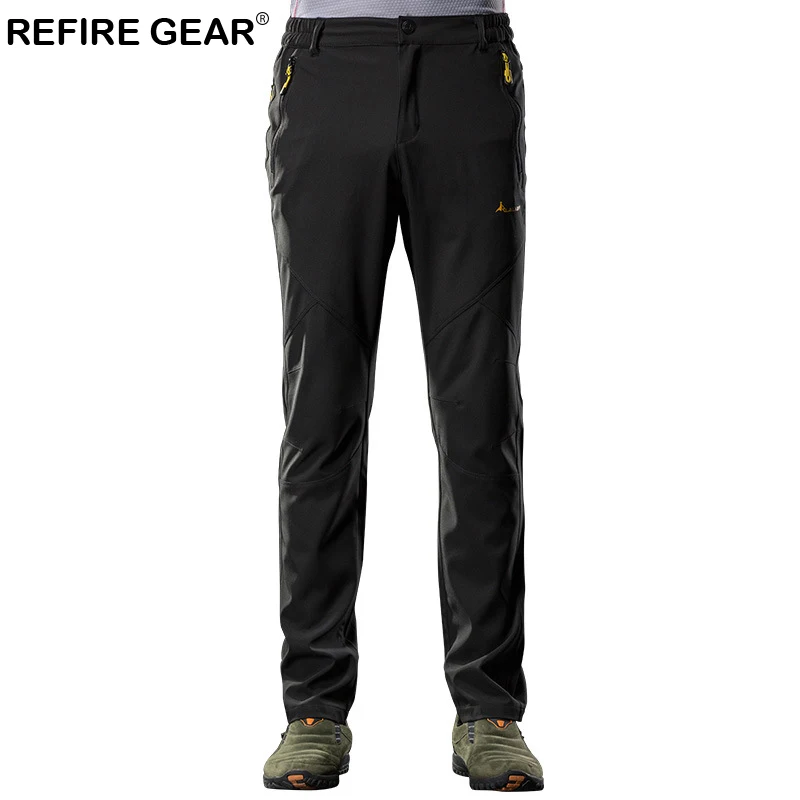 Refire gear весна осень мягкая оболочка водонепроницаемые брюки мужские ветровки быстросохнущие уличные брюки эластичные дышащие походные брюки