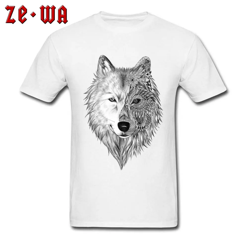 tattoo artist gray wolf Summer/Fall Pure Cotton O-Neck Tees Short Sleeve Normal Top T-shirts 2018 New Fashion Top T-shirts tattoo artist gray wolf white