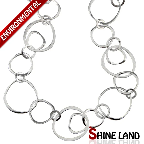Shineland Новая мода в этническом стиле золото/Подвески серебряного цвета ожерелье с длинными цепями Роскошные ювелирные изделия для Для женщин - Окраска металла: silver color