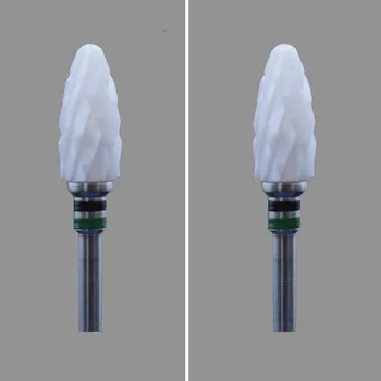 

2 Pcs- White Zirconia Ceramic Dental Lab Burs - Bullet Shape -Cross cut (4201.060)