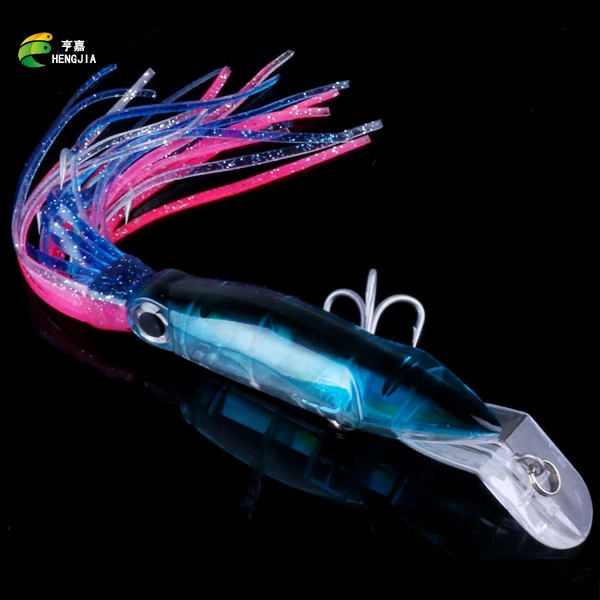 

HENGJIA 1pcs 5.51inch/14cm 40g Fishing Octopus Skirt Squid Skirt Lure Jig Octopus Trolling Saltwater Bait Squid Lures 6 colors