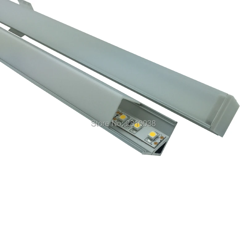 10 X 1M Sets/Lot Right cornered LED light aluminium profile AL6063 Anodized Recessed led strip profile for kitchen Cabinet light