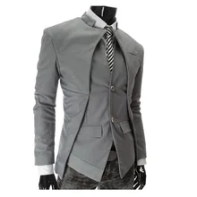 Одежда высшего качества Осень Зима Джентльмен повседневное ассиметричная спортивная куртка masculino slim fit поддельные платье из двух частей куртка hombre