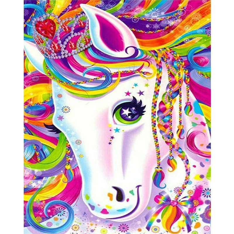 Full Square / Round Drill 5D DIY Diamond Painting &quotWhite horse&quot Embroidery Cross Stitch Mosaic Rhinestone Home Decor Gift | Дом и сад