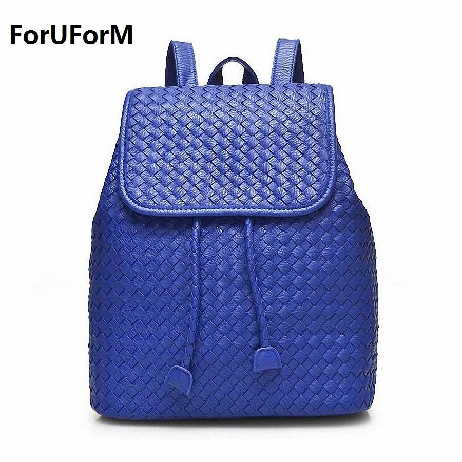 Women Genuine Leather Backpack weave School Bags For Girls Fashion Korean Backpacks Student Bookbag Mochilas Femininas LI-1392 bookbags-for-girls